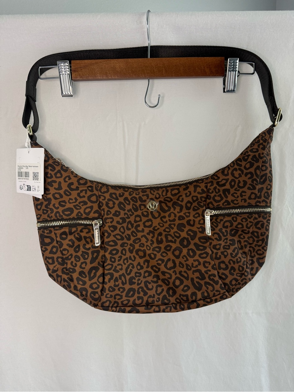 NWT Lululemon Leopard Print Slouchy Sling Bag with Metal Hardware 6L